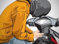 2 ladrões de motocicletas em Binjai Didor, protestando quando foram presos