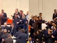 Deputados turcos brigam durante a posse dos ministros de Erdogan