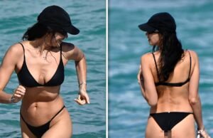 Irina Shayk mostra corpo de biquíni em dia de praia com a filha em Miami