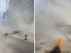 Trabalhadores presos em uma nuvem de pó de cimento no canteiro de obras de Port Adelaide em meio a temores de envenenamento