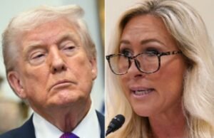 Trump ataca Marjorie ‘traidora’ Green enquanto a ex-congressista diz que enfrentou centenas de ameaças de morte