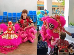 Atriz Janet Oh aprende dança do leão em 3 horas e se apresenta para idosos em asilo