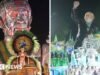 Robô gigante homenageia Lula no início do Carnaval do Rio