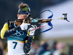 O biatleta sueco Ponciluoma mostra nervos de aço para ganhar o ouro na perseguição masculina de 12,5 km