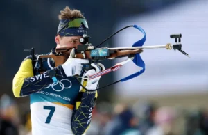 O biatleta sueco Ponciluoma mostra nervos de aço para ganhar o ouro na perseguição masculina de 12,5 km