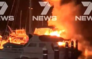 Quatro barcos afundam após incêndio em Hillarys Boat Harbor