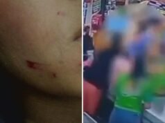 O caixa levou um tapa de um cliente após uma discussão sobre espaço na fila, disse o atendente