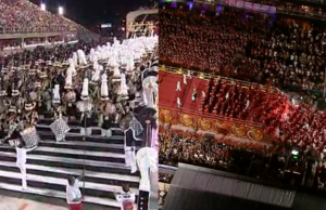 Mestre Ciça repetiu o feito de 2007 e assumiu a bateria num carro alegórico do Viradouro; comparação