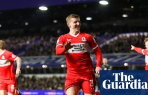 A dobradinha coloca o Middlesbrough no caminho da vitória contra o Birmingham. campeonato