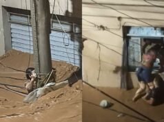 Vizinho que salvou mulher presa em poste durante enchentes em Ubaya lembra promessa: ‘Vou salvar essa vida’