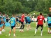 A Espanha foi instada a treinar em ambientes fechados antes da final da Copa do Mundo, enquanto a fumaça do incêndio engolfava Nova Jersey