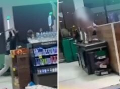 Um confronto violento irrompe no supermercado Woolworths, onde um homem supostamente assedia uma mulher e seus filhos