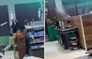 Um confronto violento irrompe no supermercado Woolworths, onde um homem supostamente assedia uma mulher e seus filhos
