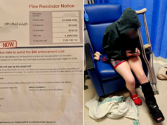 Mãe de NSW multada em multa de estacionamento de US $ 140 após estar com a filha ferida no pronto-socorro