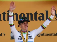 Evenepoel admite vitória ‘agridoce’ após queda do companheiro de equipe Lipovitz